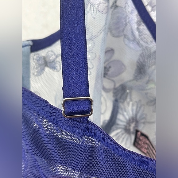 Victoria’s Secret Unlined Hummingbird Floral Embroidered Demi Bra 34DD - Picture 7 of 12